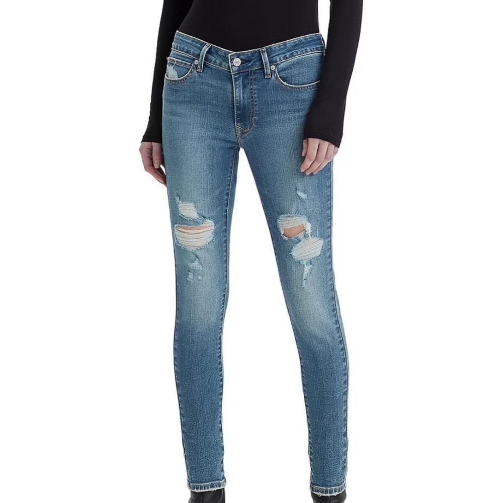 Levi's Blue Distressed Skinny Jeans